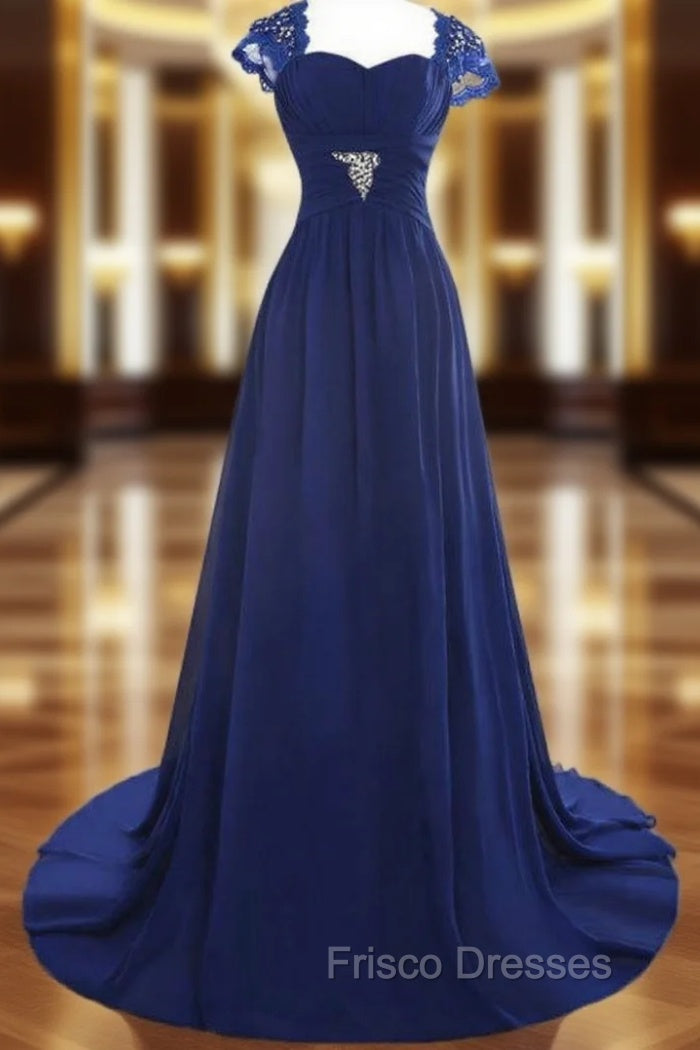 A-Line Floor Length Chiffon Blue Mother of the Bride Dress Main image