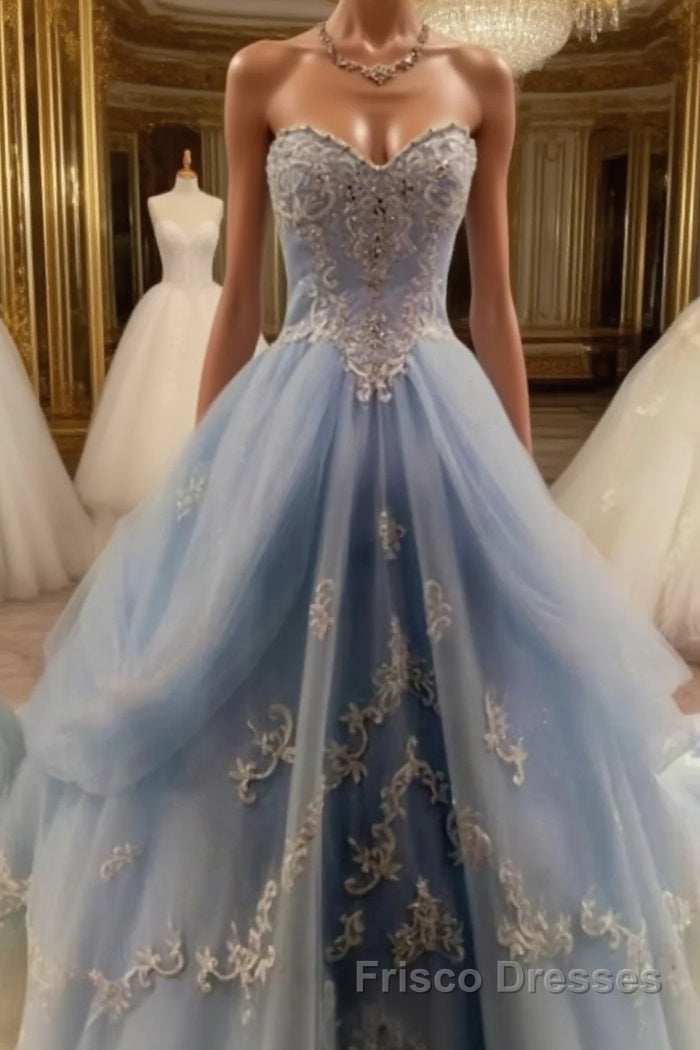 A-Line Floor-Length Lace Formal Prom Dresses, Sweetheart Formal Prom Dresses, Charming Evening Dresses Main image