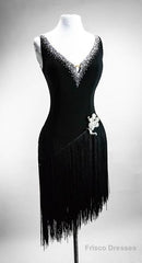 A-Line Floral Flowers Black Short Homecoming Dress