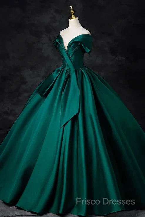 A-Line Formal Satin Floor Length V-Neck Formal Dress Elegant Formal Prom Dress