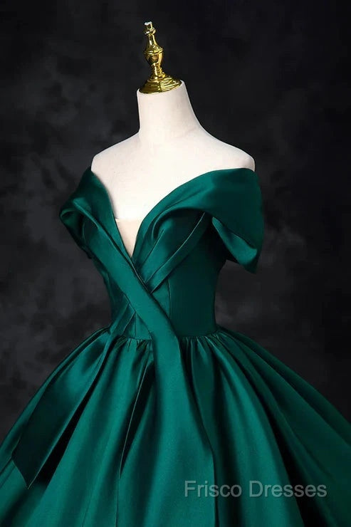 A-Line Formal Satin Floor Length V-Neck Formal Dress Elegant Formal Prom Dress