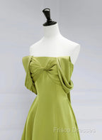 A-Line Green Long Formal Dress Formal Prom Dress, Green Floor Length Party Dress