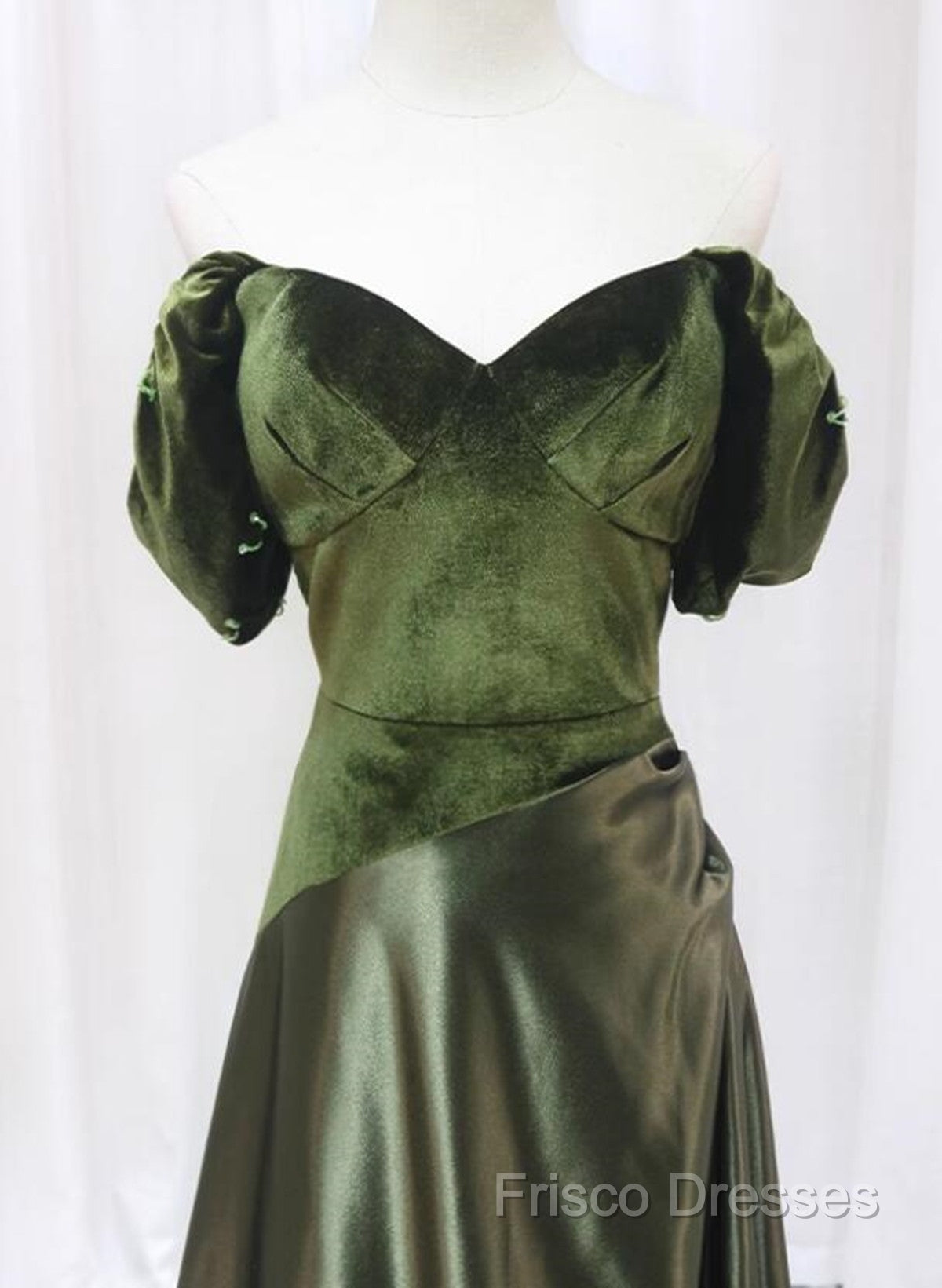 A-Line Green Sweetheart Velvet Long Party Dress, Green Formal Dress Formal Prom Dress Secondary image