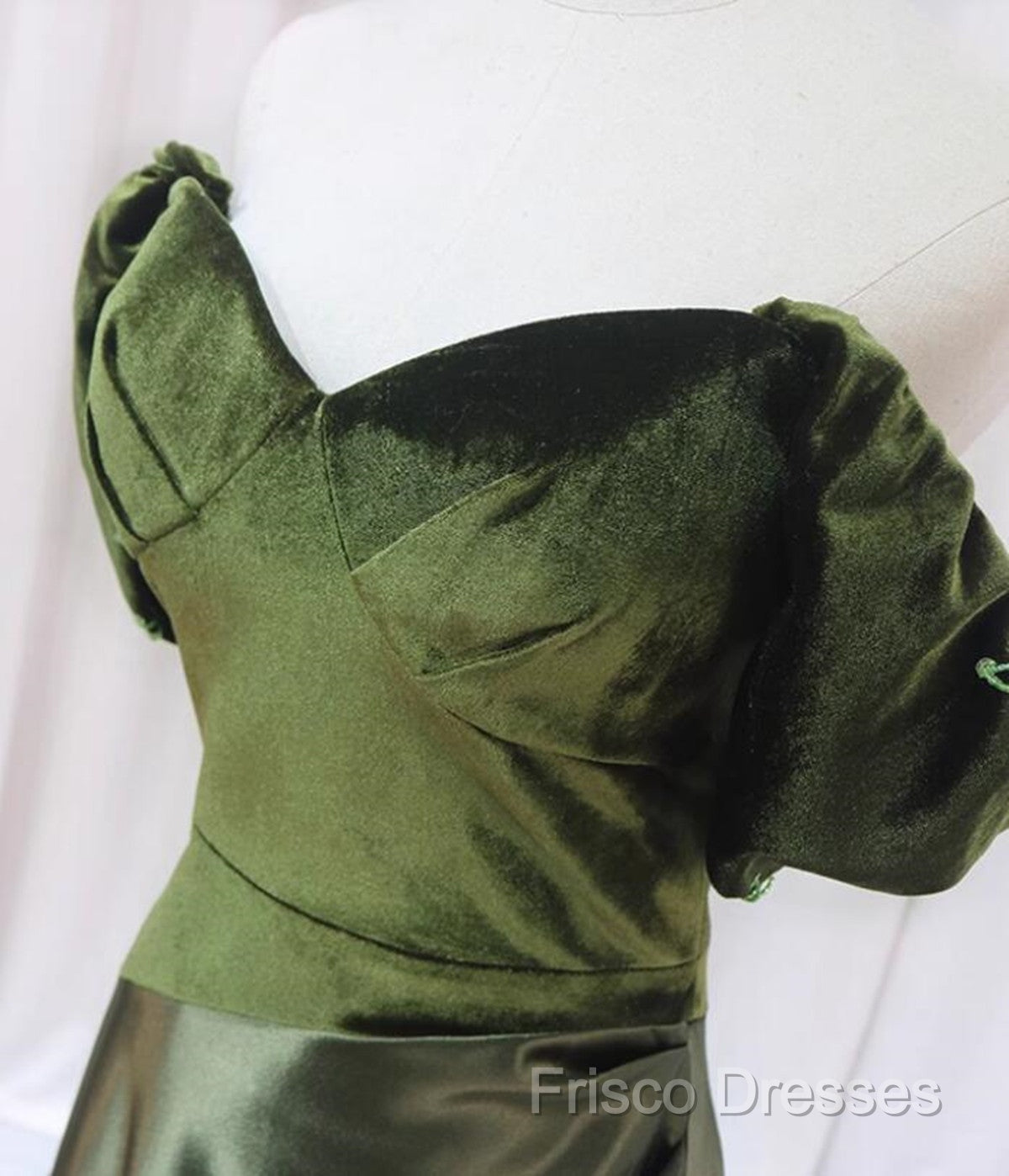 A-Line Green Sweetheart Velvet Long Party Dress, Green Formal Dress Formal Prom Dress