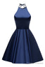 A-Line Halter Short Prom Dresses Cocktail Dresses
