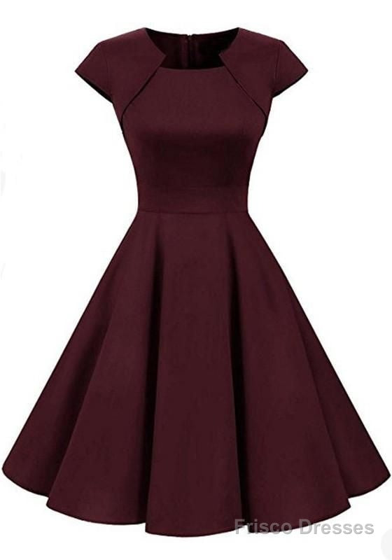 A-Line Homecoming Dresses Irregular Draped Round Neck Long Sleeve Midi Dress
