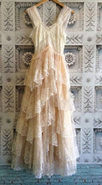 A Line Lace Tulle Prom Dresses Women'S V-Neck Elegant Lace Dress