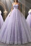 A Line Lilac Tulle Long Formal Prom Dresses, Lilac Long Formal Evening Dresses
