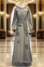 A-line Long Sleeves Gray Long Sleeve Mother Of The Bride Dress