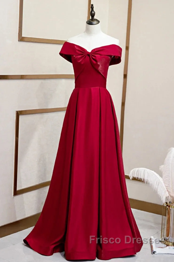 A-Line Off The Shoulder Formal Prom Dress Pure Color Sexy Long Secondary image