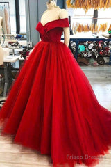 A Line Off The Shoulder  Purple Tulle Prom Dresses Long Evening Gown