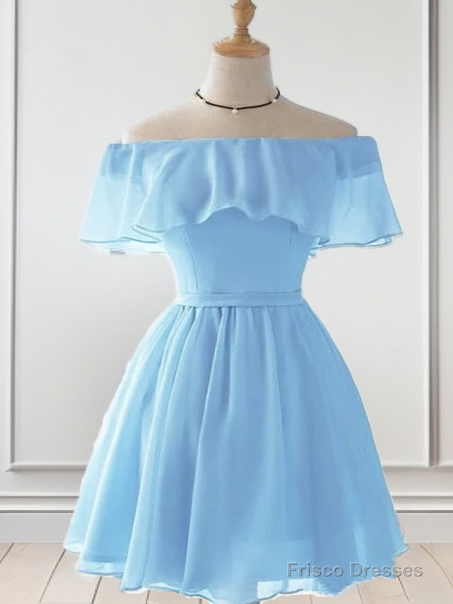 A-line Off-the-Shoulder Ruffles Short/Mini Chiffon Dress Secondary image
