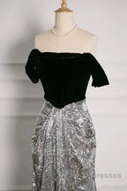 A Line Off The Shoulder Sexy Sequin Formal Dress Bridesmaid Dress Evening Gown Formal Prom Dress