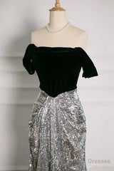 A Line Off The Shoulder Sexy Sequin Formal Dresses Bridesmaid Dresses Evening Gown Prom Dress