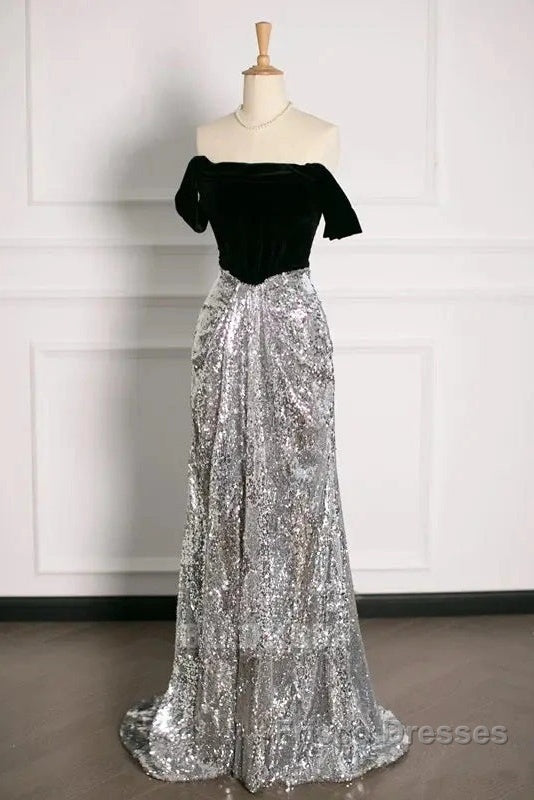 A Line Off The Shoulder Sexy Sequin Formal Dress Bridesmaid Dress Evening Gown Formal Prom Dress