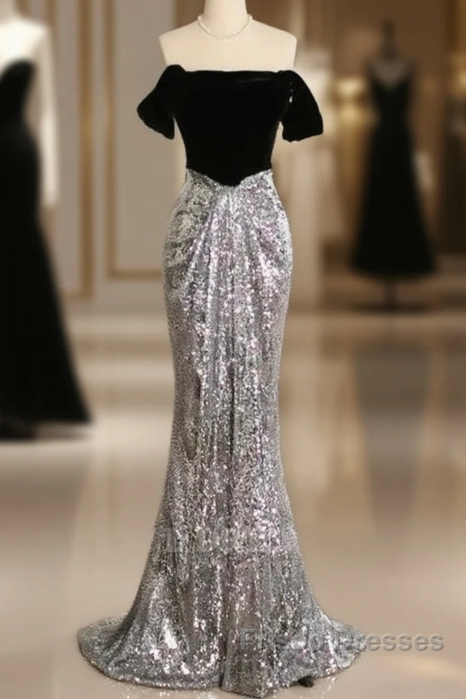 A Line Off The Shoulder Sexy Sequin Formal Dress Bridesmaid Dress Evening Gown Formal Prom Dress Main image