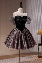 A Line Off the Shoulder Tulle Short Formal Prom Dress, New Style Homecoming Gown