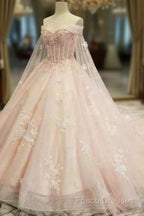 A Line On & Off Shoulder Dress | V Neck Floor Length Lace Gown Girls Wear Formal Prom Dress