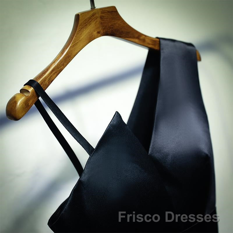 A Line One Shoulder Short Black Formal Prom Dresses, Short Black One Shoulder Formal Graduation Dresses