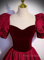 A-Line Princess Ballgown Sweetheart Short Sleeves Long Party Dress Formal Dress Formal Prom Dress