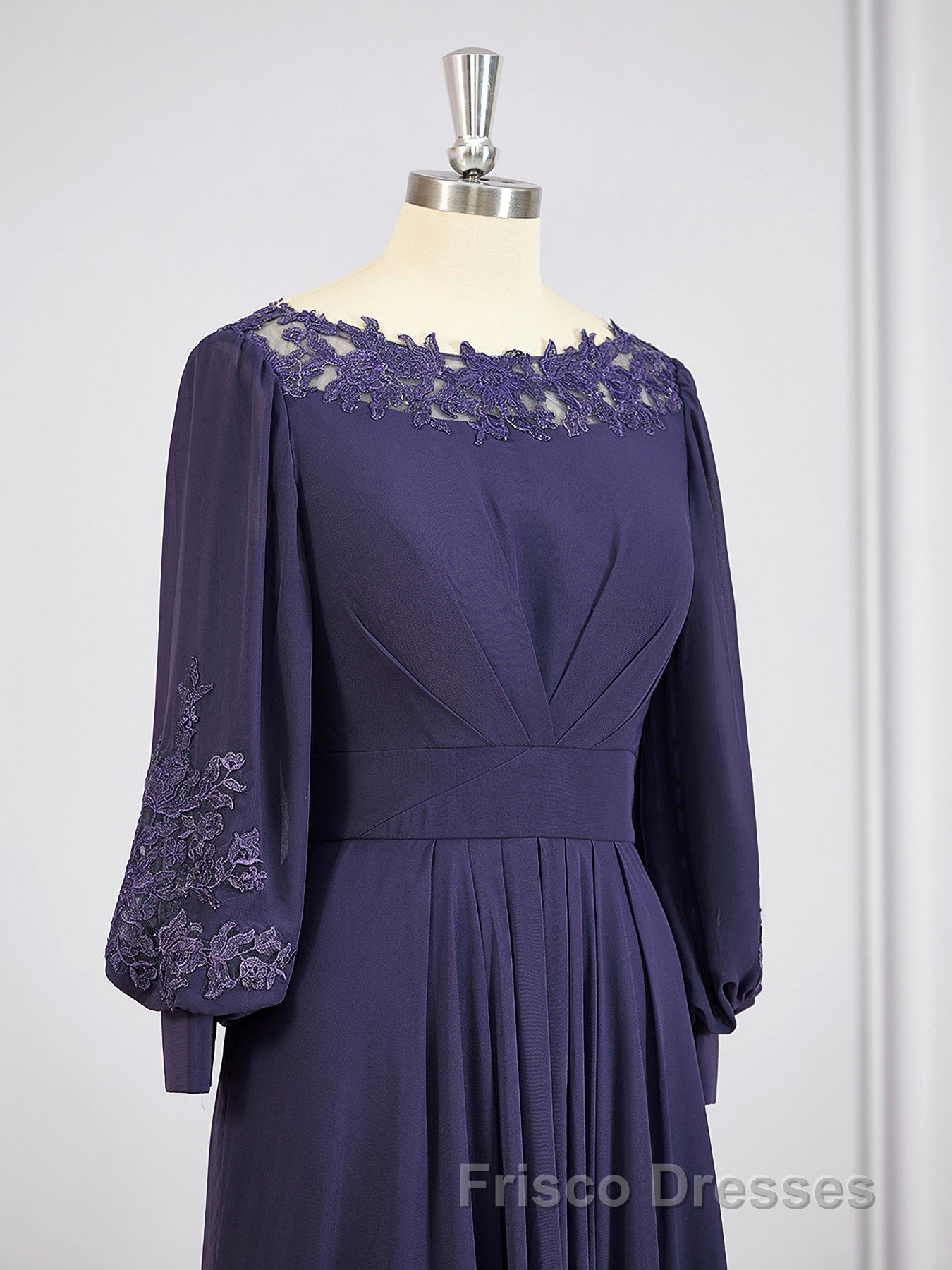 A-Line/Princess Bateau Asymmetrical Chiffon Mother of the Bride Dress