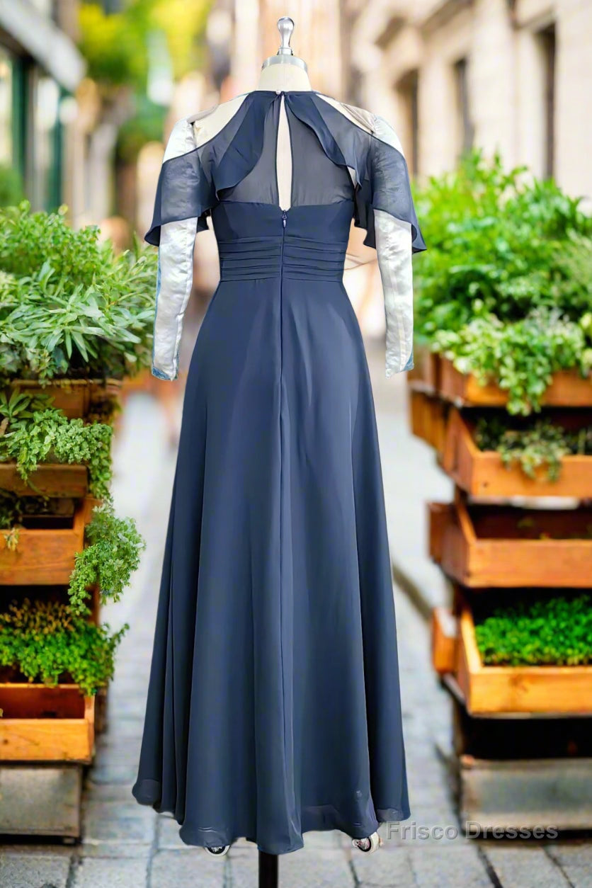 A-Line/Princess Chiffon Ruffles Off-the-Shoulder Sleeveless Floor-Length Bridesmaid Dresses