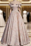 A-Line Princess Off Shoulder Floral Long Party Dress Sweetheart Formal Prom Dress Formal Dress