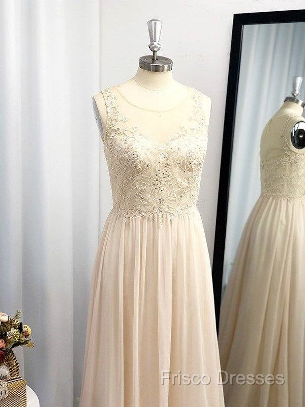 A-Line/Princess Scoop Applique Sleeveless Chiffon Floor-Length Dress Secondary image