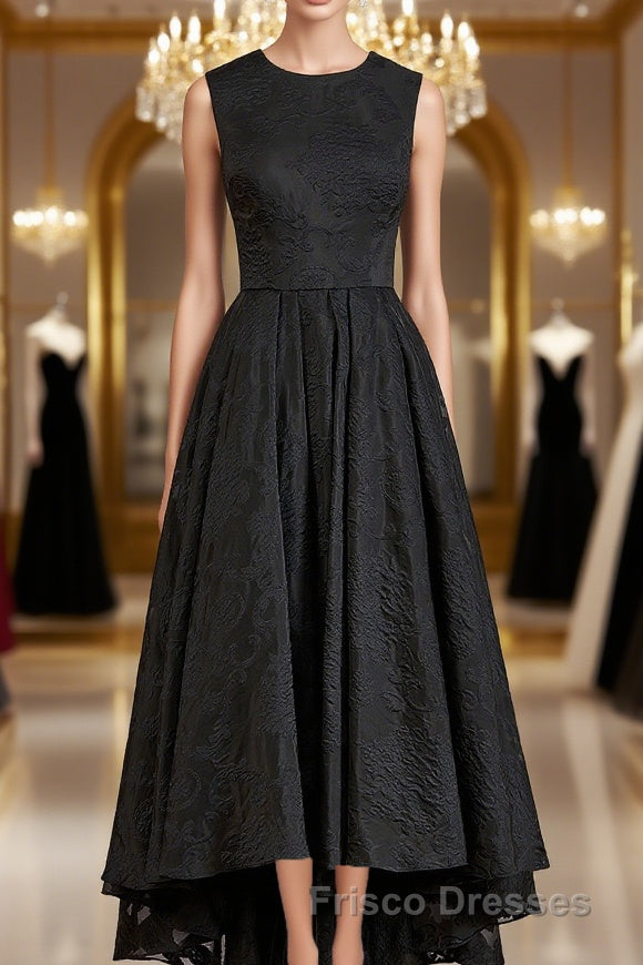 A-Line/Princess Scoop Asymmetrical Lace Mother of the Bride Dress With Applique Main image