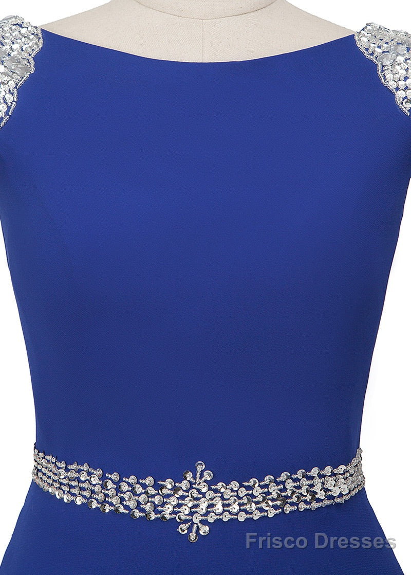 A-Line/Princess Sweep Train Chiffon Prom Dresses