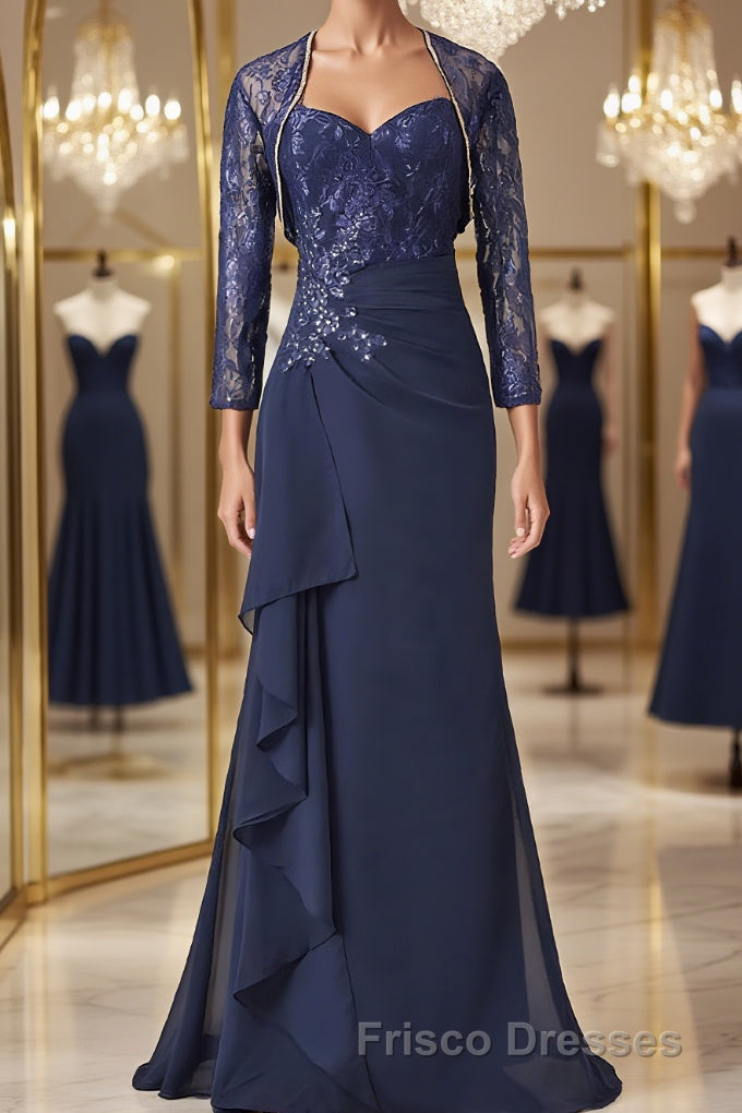 A-line/Princess Sweetheart Floor-Length Chiffon Mother of the Bride Dress With Embroidery Main image