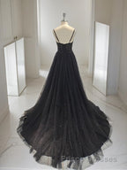 A-Line/Princess Sweetheart Sweep Train Formal Prom Dress With Leg Slit