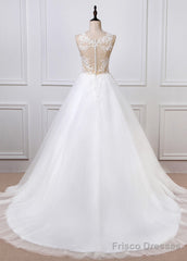 A-Line/Princess  Tulle  Appliques Lace Wedding Dresses
