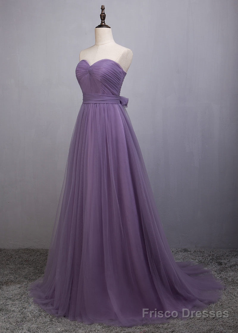 A-Line/Princess Tulle Sleeveless Bow(S) Bridesmaids Dresses Secondary image