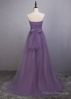 A-Line/Princess Tulle Sleeveless Bow(S) Bridesmaids Dresses