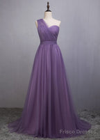 A-Line/Princess Tulle Sleeveless Bow(S) Bridesmaids Dresses