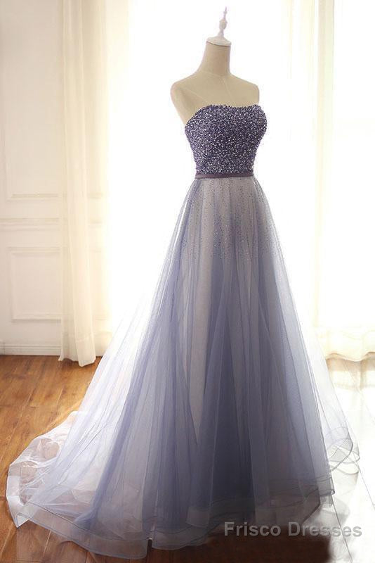 A-Line/Princess Tulle  Sweetheart  Floor-Length Prom Dresses Secondary image