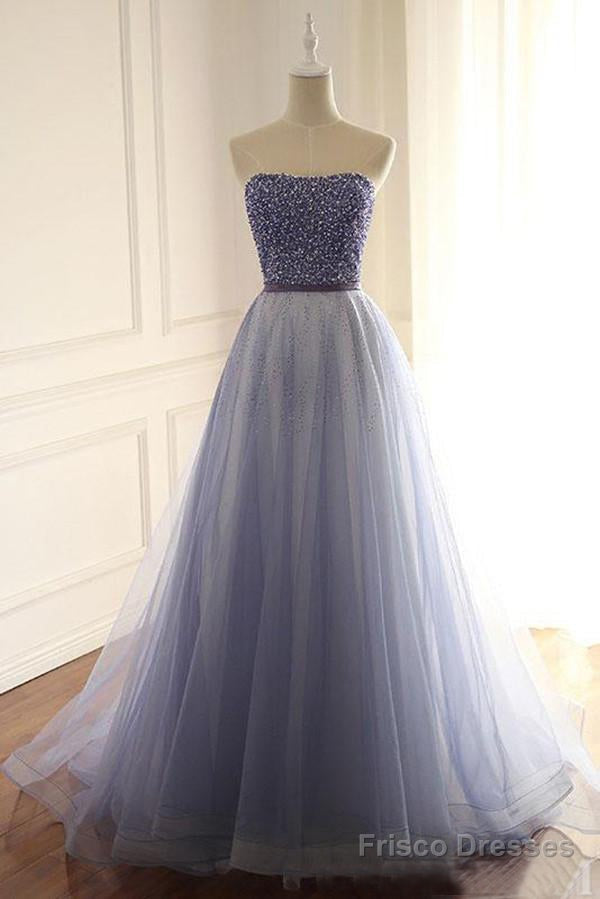 A-Line/Princess Tulle  Sweetheart  Floor-Length Prom Dresses Main image