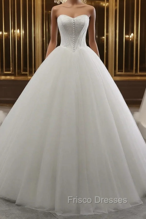 A-Line/Princess Tulle Sweetheart Wedding Dress