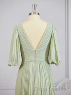 A-Line/Princess V-neck Floor-Length Chiffon Mother of the Bride Dress