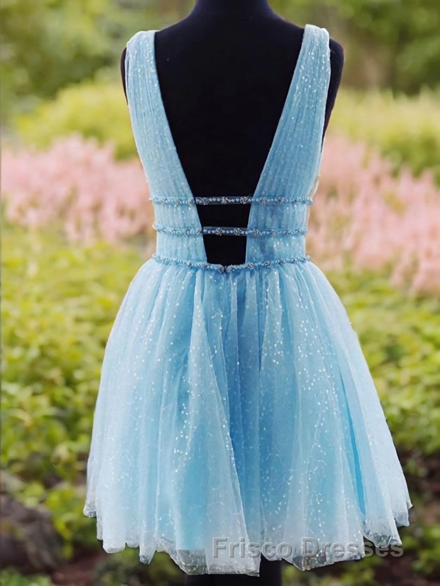 A-Line/Princess V-neck Short/Mini Tulle Homecoming Dress Secondary image