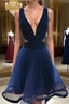 A-Line/Princess V-neck Short/Mini Tulle Homecoming Dress With Ruffles