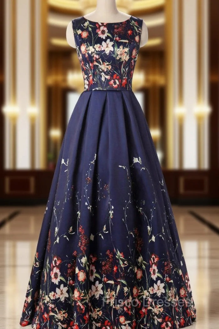 A-Line Print Formal Prom Dress Main image