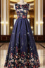 A-Line Print Formal Prom Dress
