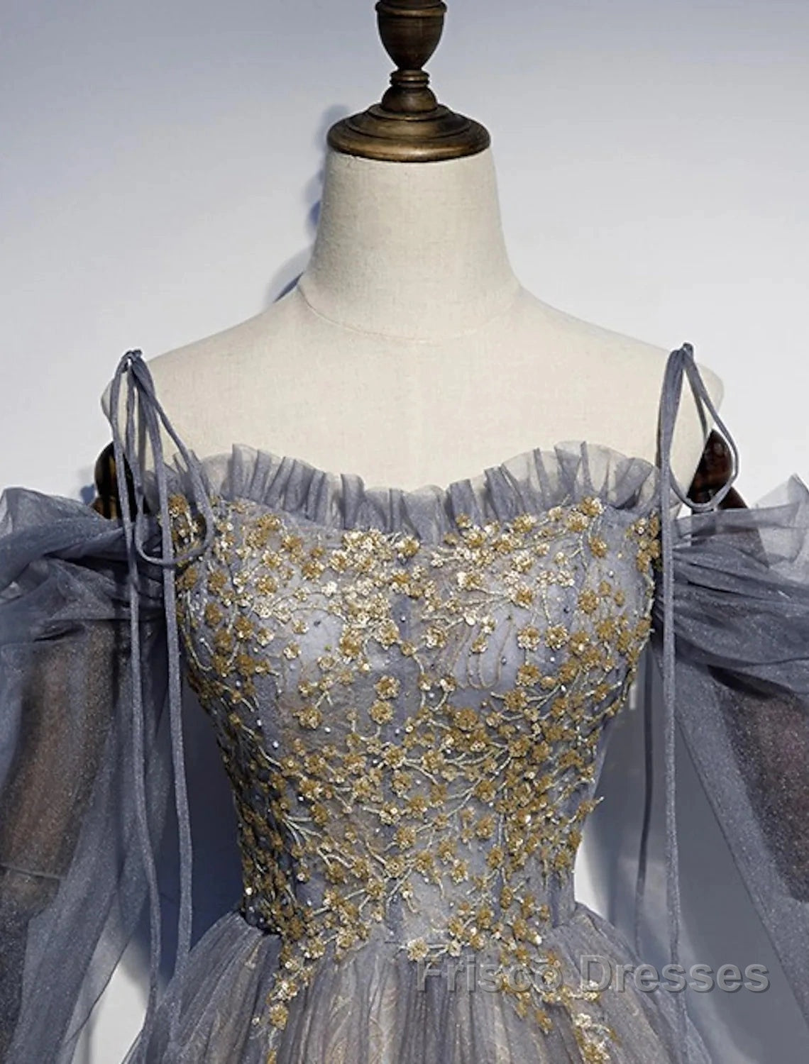 A-Line Formal Prom Dress Dress Wedding Floor Length Strap Tulle With Sequin Embroidery