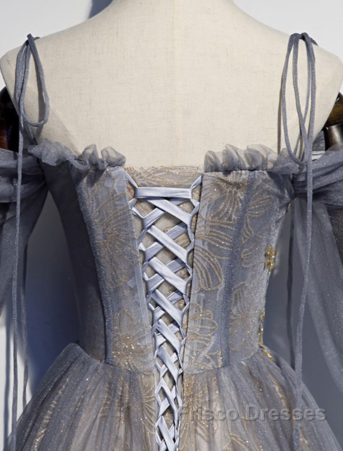 A-Line Formal Prom Dress Dress Wedding Floor Length Strap Tulle With Sequin Embroidery