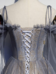 A-Line Formal Prom Dress Dress Wedding Floor Length Strap Tulle With Sequin Embroidery