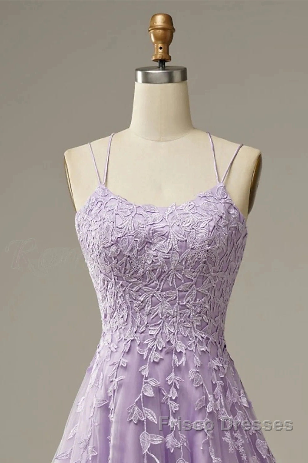 A-Line Formal Prom Dress Floral Dress Formal Sleeveless Strap Tulle With Appliques