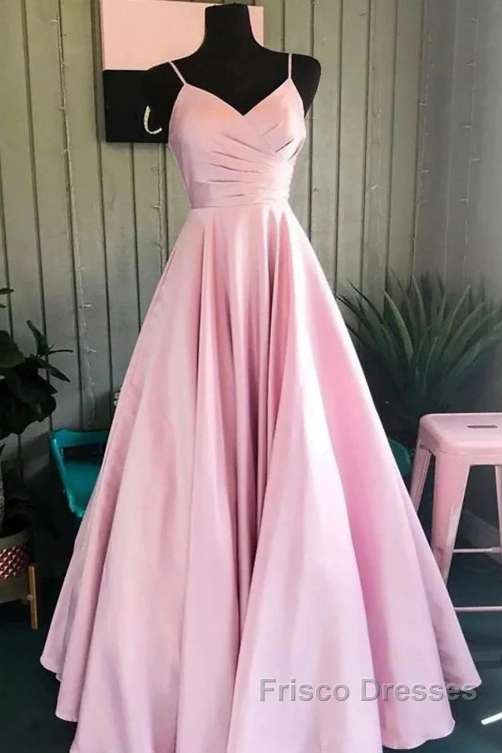 A-Line Formal Prom Dress Minimalist Dress Formal Wedding Guest Floor Length Sleeveless V Neck Bridesmaid Dress Stretch Satin Backless Secondary image