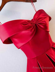 A-Line Prom Dresses Open Back Dress Wedding Guest Floor Length Short Sleeve Off Shoulder Satin With Ruched